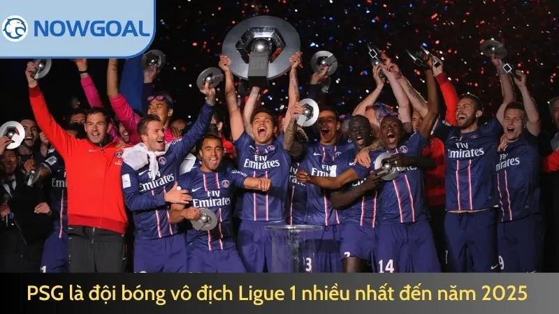 PSG là đội bóng vô địch Ligue 1 nhiều nhất đến năm 2025